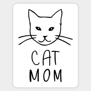 Cat Mom Line Art Sticker